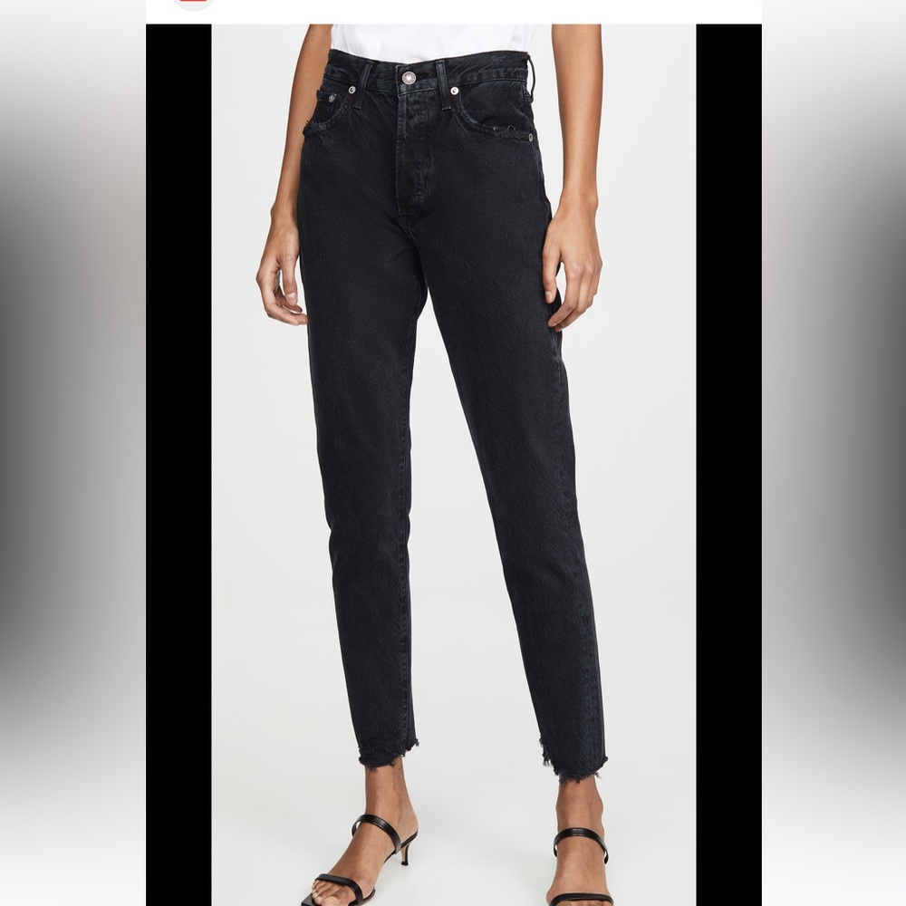 Agolde Black Jamie High Rise Classic Jeans